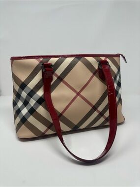 Burberry Supernova Red Patent Tote Bag